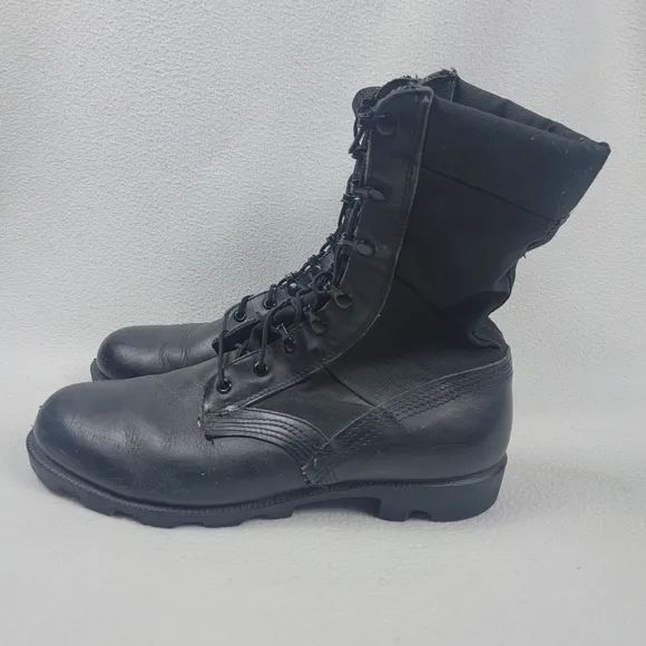 Vintage Ro Search Military Jungle Boots Men's Size 11 W Black Protective Spike
