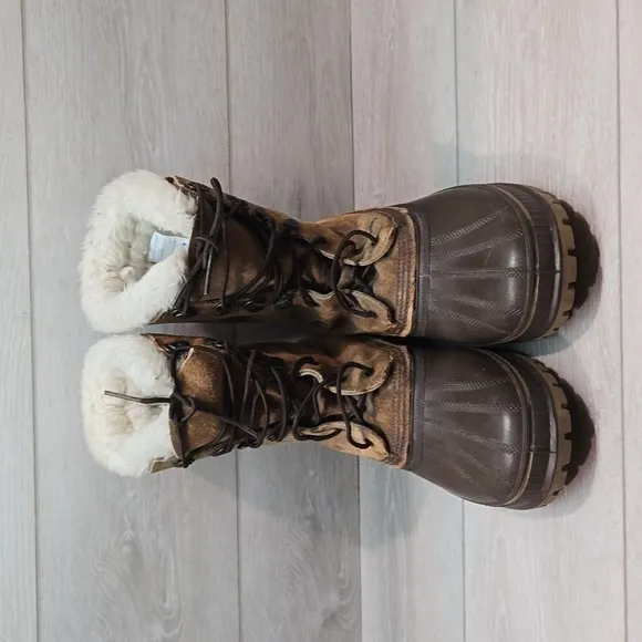 Vintage Sorel Mens Leather Duck Boots Insulated lined shoes sz 9