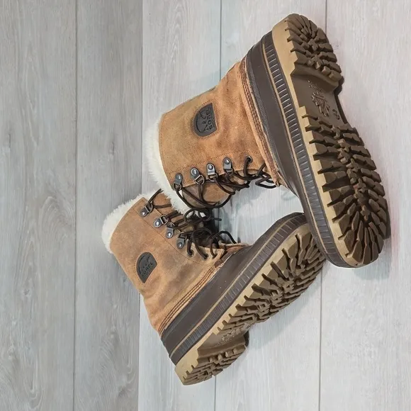 Vintage Sorel Mens Leather Duck Boots Insulated lined shoes sz 9