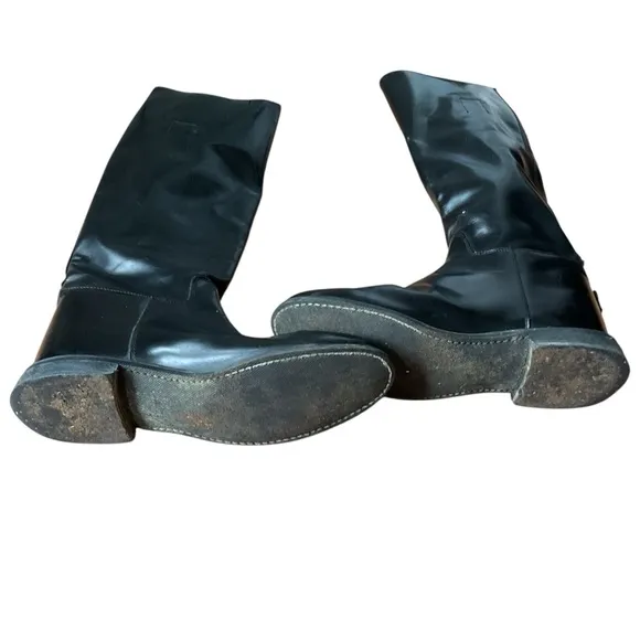 Vintage tall, black leather riding boots