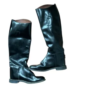 Vintage tall, black leather riding boots