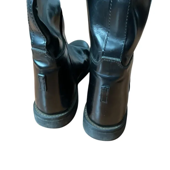 Vintage tall, black leather riding boots