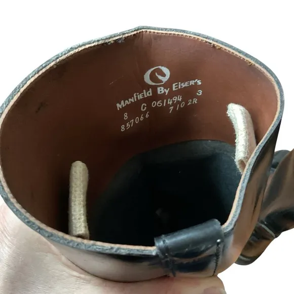 Vintage tall, black leather riding boots