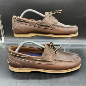 Vintage Timberland 2-eye Boat Shoes Loafers Mens Sz 10.5 M Brown Leather 28021
