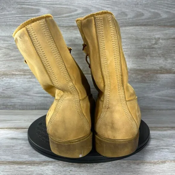 Vintage Timberlands Men's Tan Leather Lace Up Combat Boots Size 13