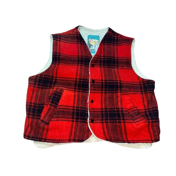 Vintage Wool Buffalo Hunting Plaid Vest