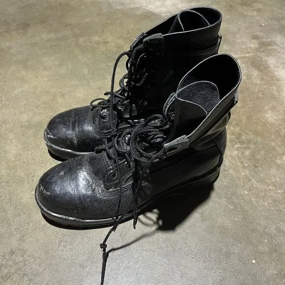 Vintage Y2k Black Military Paratrooper Combat Boots