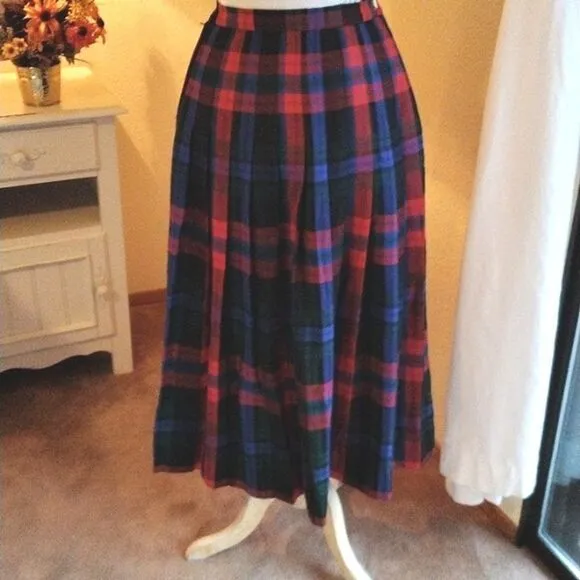 Vintage Aljean Wool Pleated Skirt