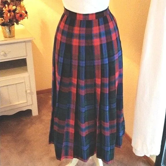 Vintage Aljean Wool Pleated Skirt