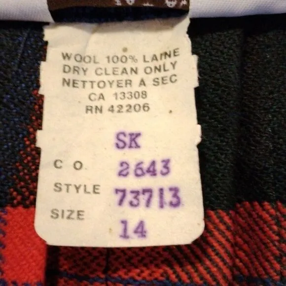 Vintage Aljean Wool Pleated Skirt
