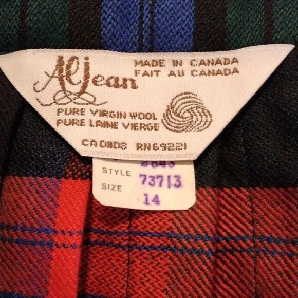 Vintage Aljean Wool Pleated Skirt