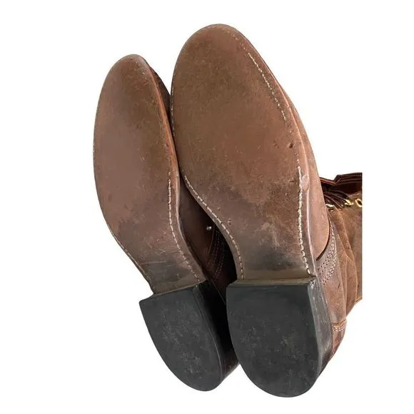 Vintage Laredo Sepia Kiltie Brown Leather Women’s Boots 7.5 W Western Granny