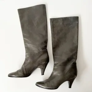Vintage Sigerson Morrison knee-high boots green butter soft leather size 5.5