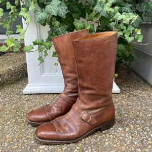 Vintage tall belted Biker Boots