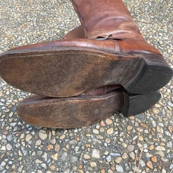 Vintage tall belted Biker Boots
