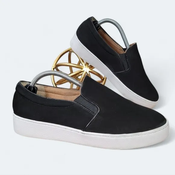 Vionic Black Suede Slip on Loafers Sneakers Size 7