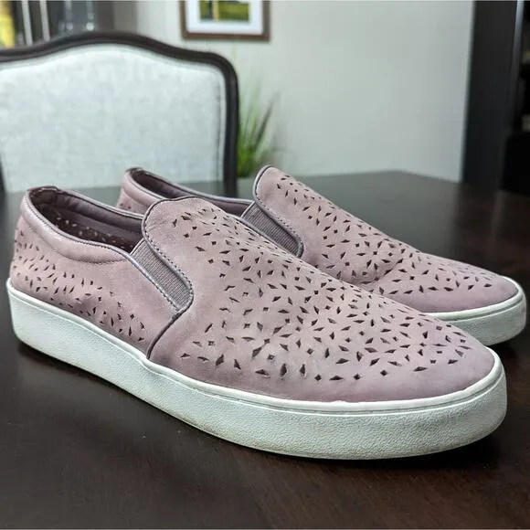 Vionic Splendid Midi Perf Leather Slip On Shoes in Dusk