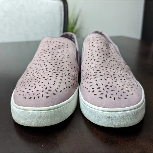 Vionic Splendid Midi Perf Leather Slip On Shoes in Dusk
