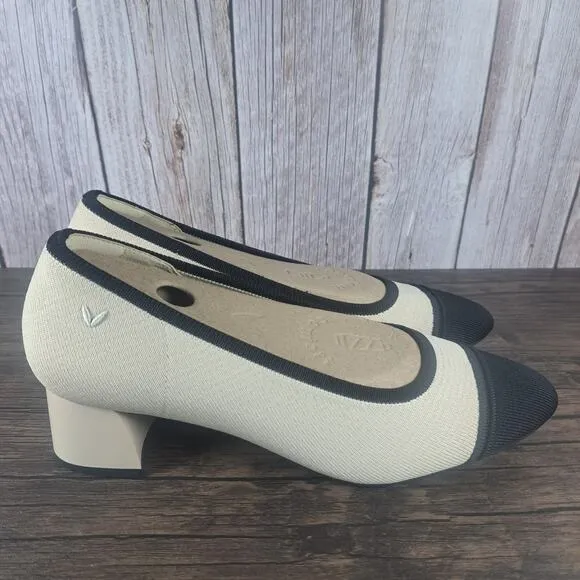 Vivaia Julie 2.0 Knit Pump Women's Sz 10 EU41.5 Beige Black (NIB)