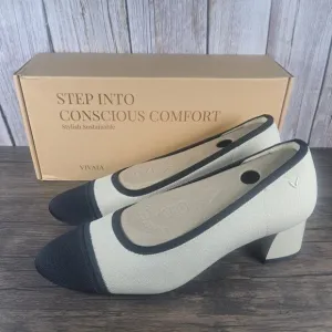 Vivaia Julie 2.0 Knit Pump Women's Sz 10 EU41.5 Beige Black (NIB)