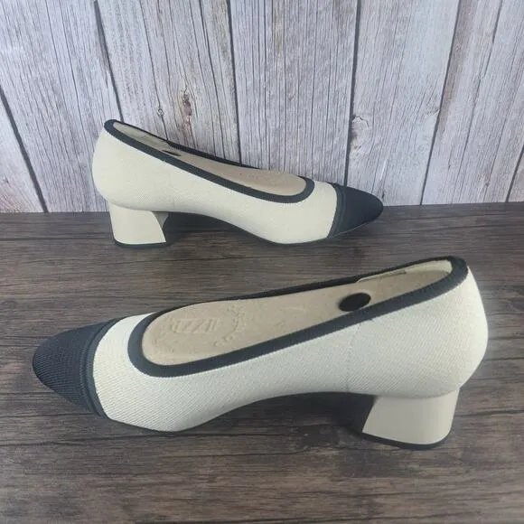 Vivaia Julie 2.0 Knit Pump Women's Sz 10 EU41.5 Beige Black (NIB)