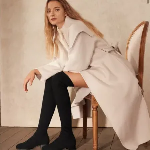 VIVAIA Rounded Toe Water Repellent Wool Over the Knee Boots NWOT MADELINE