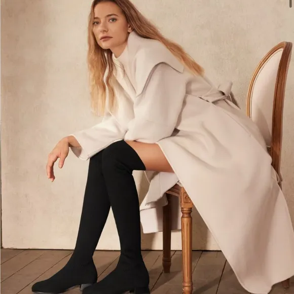 VIVAIA Rounded Toe Water Repellent Wool Over the Knee Boots NWOT MADELINE