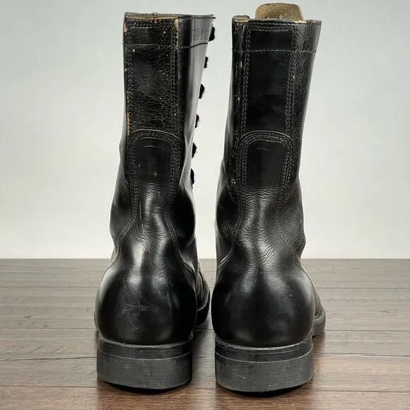 VTG 1961 US Military Flight Jump Boots 7.5R Black Leather Vietnam Era BFG Combat