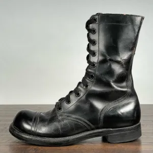 VTG 1961 US Military Flight Jump Boots 7.5R Black Leather Vietnam Era BFG Combat