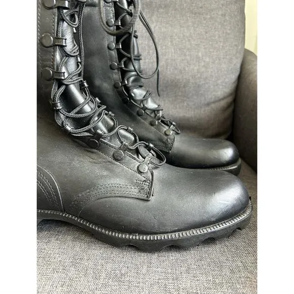 Vtg 1989 Ro Search Military Combat Jump Boots Black Leather Mens 9.5 N Jungle