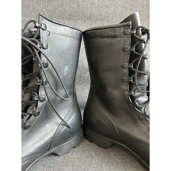 Vtg 1989 Ro Search Military Combat Jump Boots Black Leather Mens 9.5 N Jungle