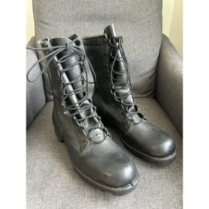 Vtg 1989 Ro Search Military Combat Jump Boots Black Leather Mens 9.5 N Jungle