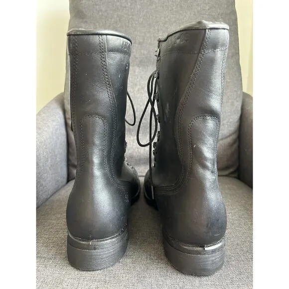 Vtg 1989 Ro Search Military Combat Jump Boots Black Leather Mens 9.5 N Jungle