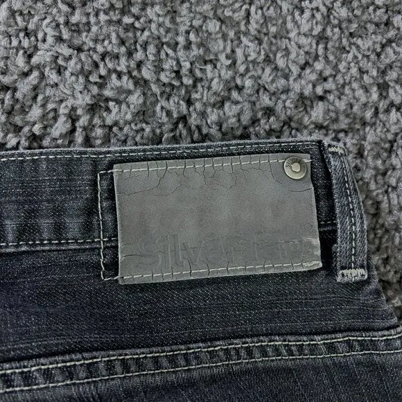 Vtg 90s Levis SilverTab Jeans Mens 34x31 Black Slim Straight Leg 1996