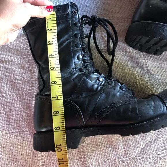 VTG Corcoran Black Leather Military Boots Men’s 11 USA Paratrooper Jump Combat