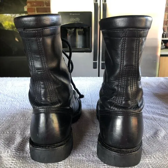 VTG Corcoran Black Leather Military Boots Men’s 11 USA Paratrooper Jump Combat