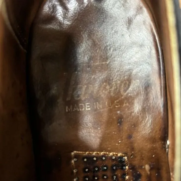 VTG Hanover Imperial Leather Derby Mens 9 Brown Oxford Shoe Goodyear Made in USA