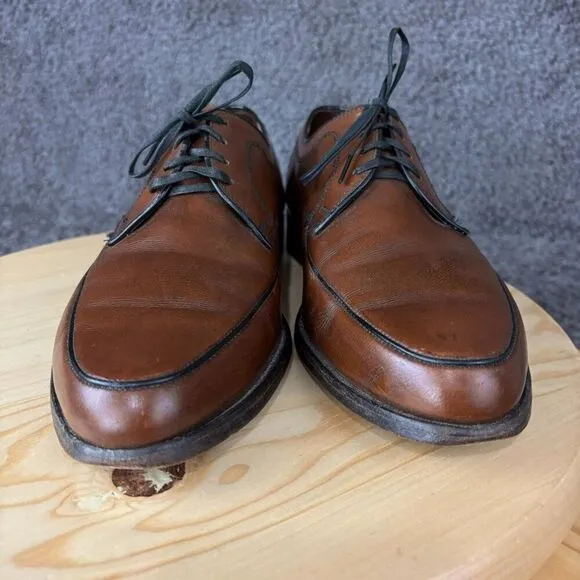 VTG Hanover Imperial Leather Derby Mens 9 Brown Oxford Shoe Goodyear Made in USA