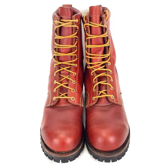 VTG Herman Survivors Logger Leather Insulated Steel Toe Boots Vibram Mens 13 W