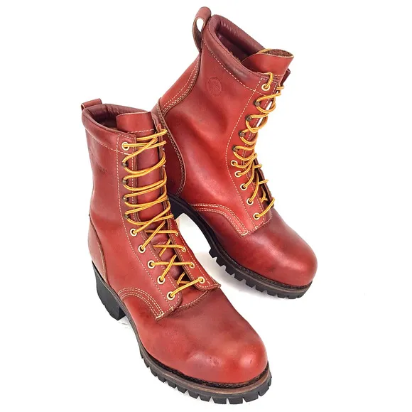 VTG Herman Survivors Logger Leather Insulated Steel Toe Boots Vibram Mens 13 W