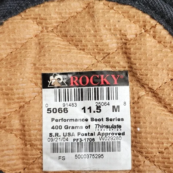VTG Rocky USA Black Genuine Leather Combat Performance Thinsulate Boots 11.5M