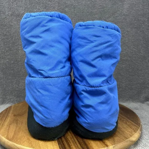 VTG The North Face Booties Down Fill Insulated Camp Slippers Shoes Blue Black