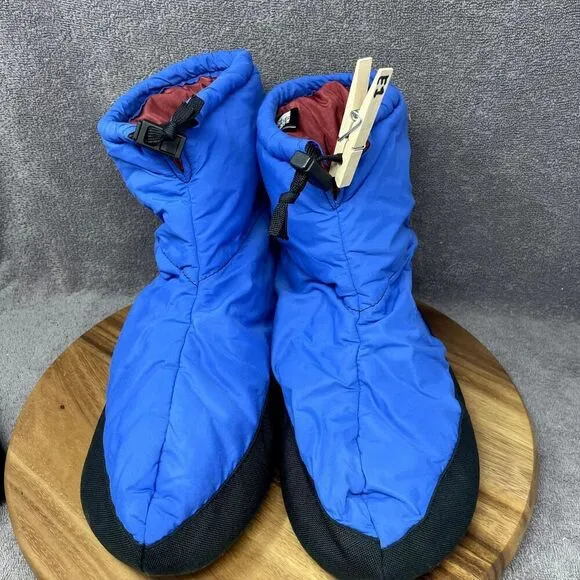 VTG The North Face Booties Down Fill Insulated Camp Slippers Shoes Blue Black