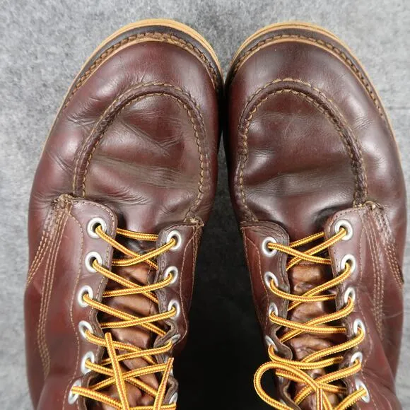 Walker Shoes Mens 12 Boots Leather Insulated Goodyear Welt Vintage Lace Up Brown