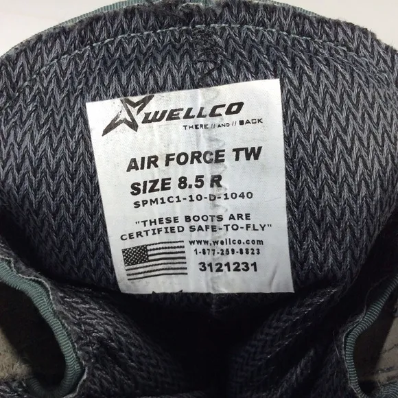 Wellco Air Force TW Boots Mens Size 8.5 R Combat Military Green Vibram Sole
