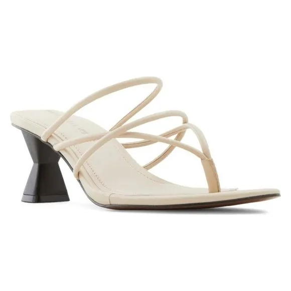 WHO WHAT WEAR Pearlina Sandal Shoes Ecru 11 NEW