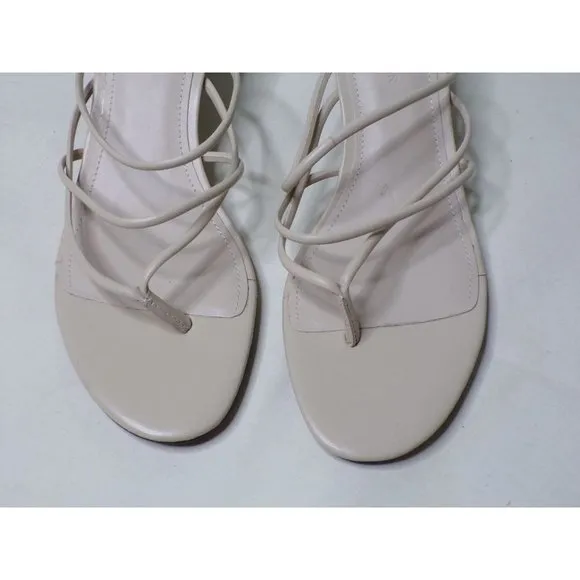 WHO WHAT WEAR Pearlina Sandal Shoes Ecru 11 NEW