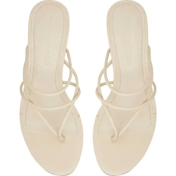 WHO WHAT WEAR Pearlina Sandal Shoes Ecru 11 NEW