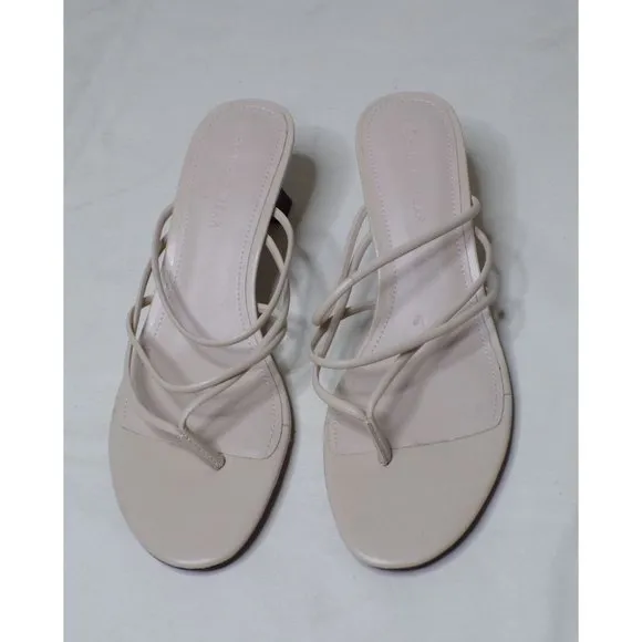 WHO WHAT WEAR Pearlina Sandal Shoes Ecru 11 NEW