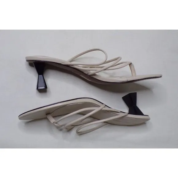 WHO WHAT WEAR Pearlina Sandal Shoes Ecru 11 NEW